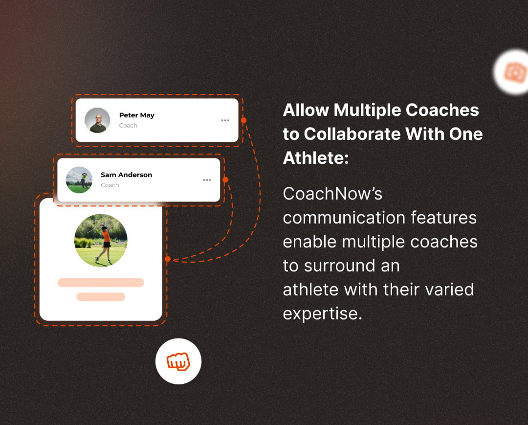 allow multiple coaches to collaborate with one athlete, coachnow's communication features