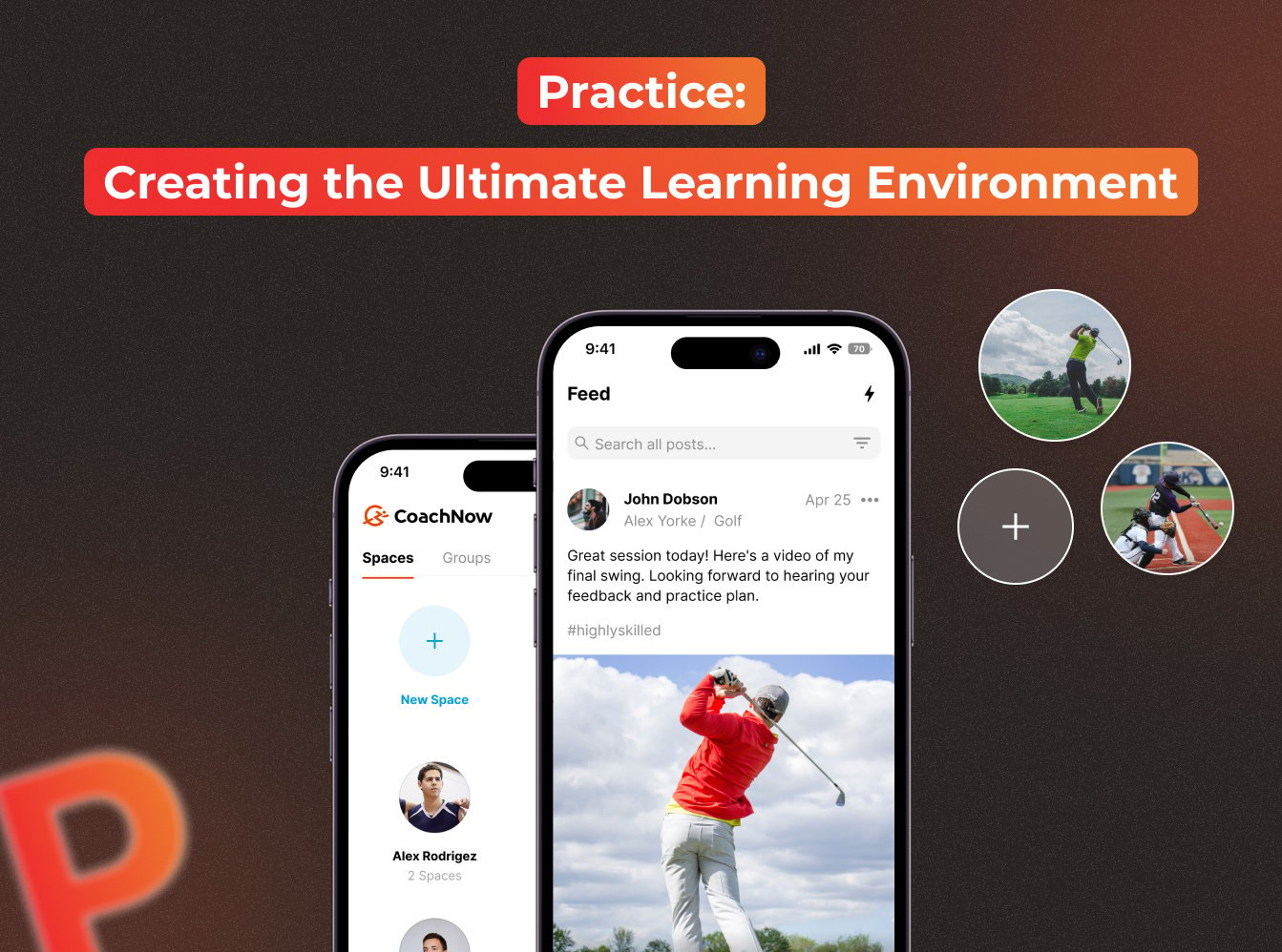 Practice: Creating the ultimate learning environment, iphone showing a man in a red shirt swinging a golf club