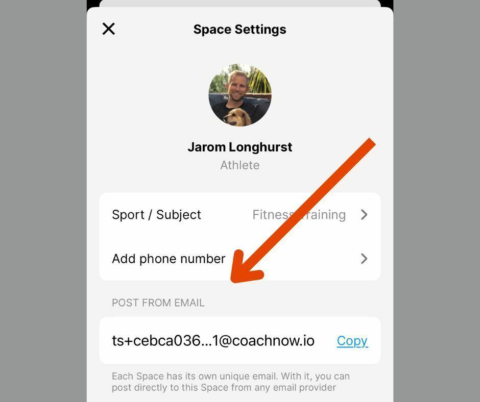 coachnow space settings